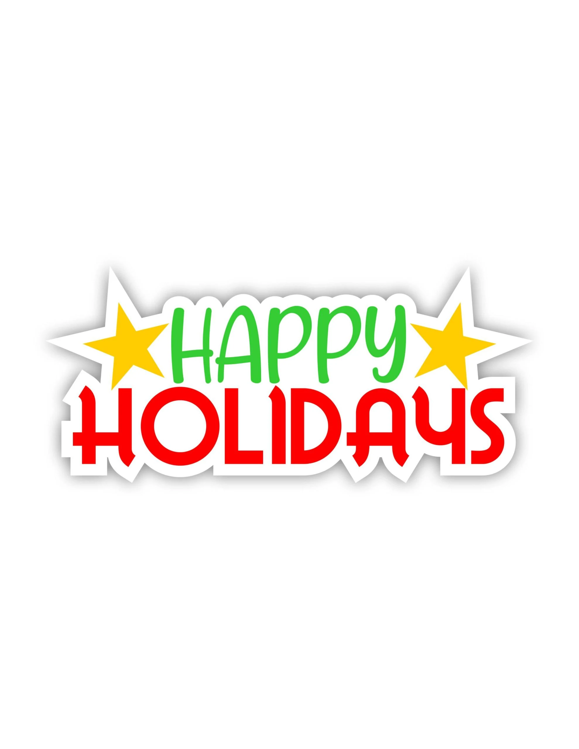 Happy Holidays Full Color Vinyl Sticker - Custom Size