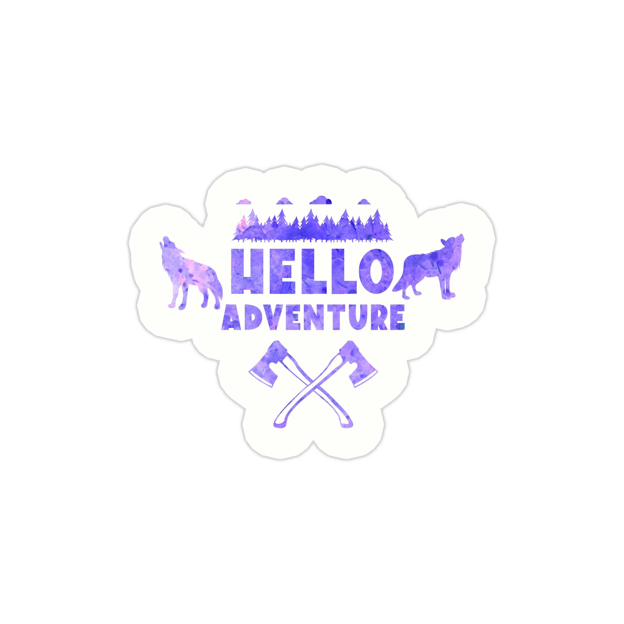 Hello Adventure Full Color Vinyl Decal - Custom Size