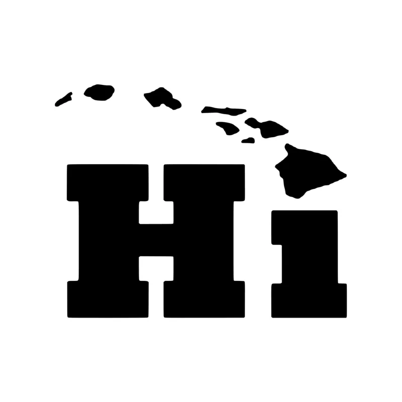 Hi - Hawaii - Vinyl Decal - Custom Size