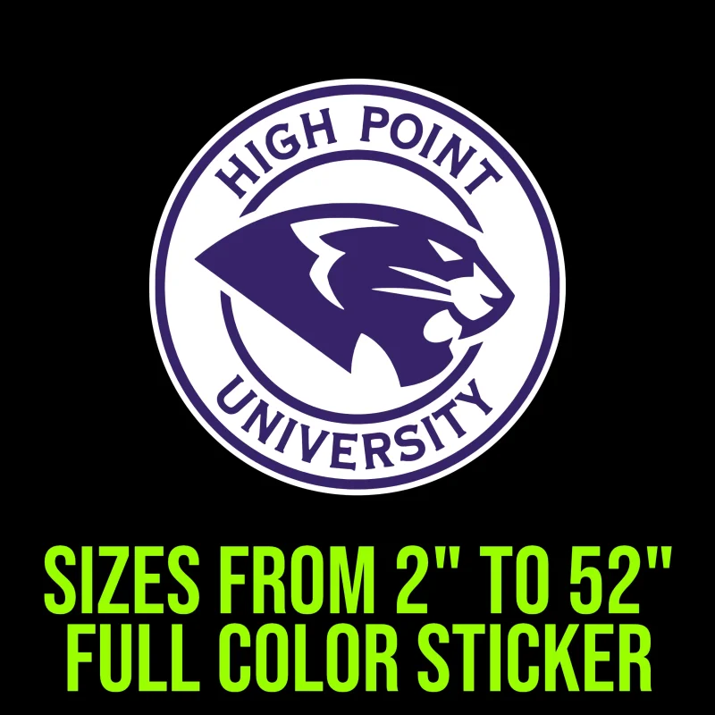 High Point University Full Color Vinyl Decal - Custom Size
