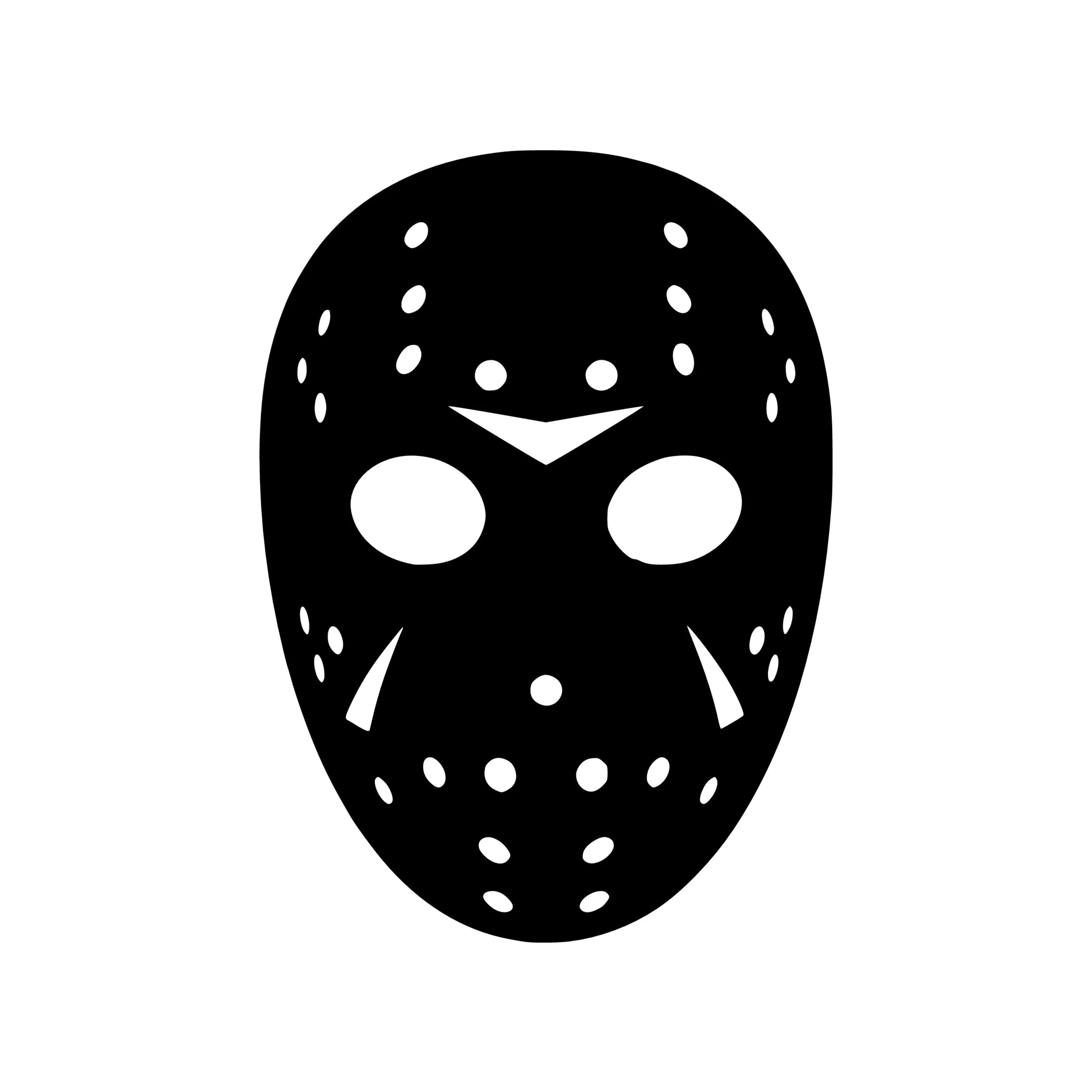 Horror- Jason Voorheese Mask- Vinyl Decal - Custom Size