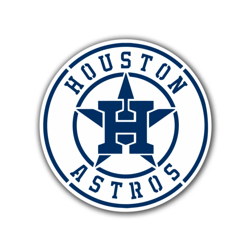 Houston Astros - Blue And White Circle- Temporary Tattoo