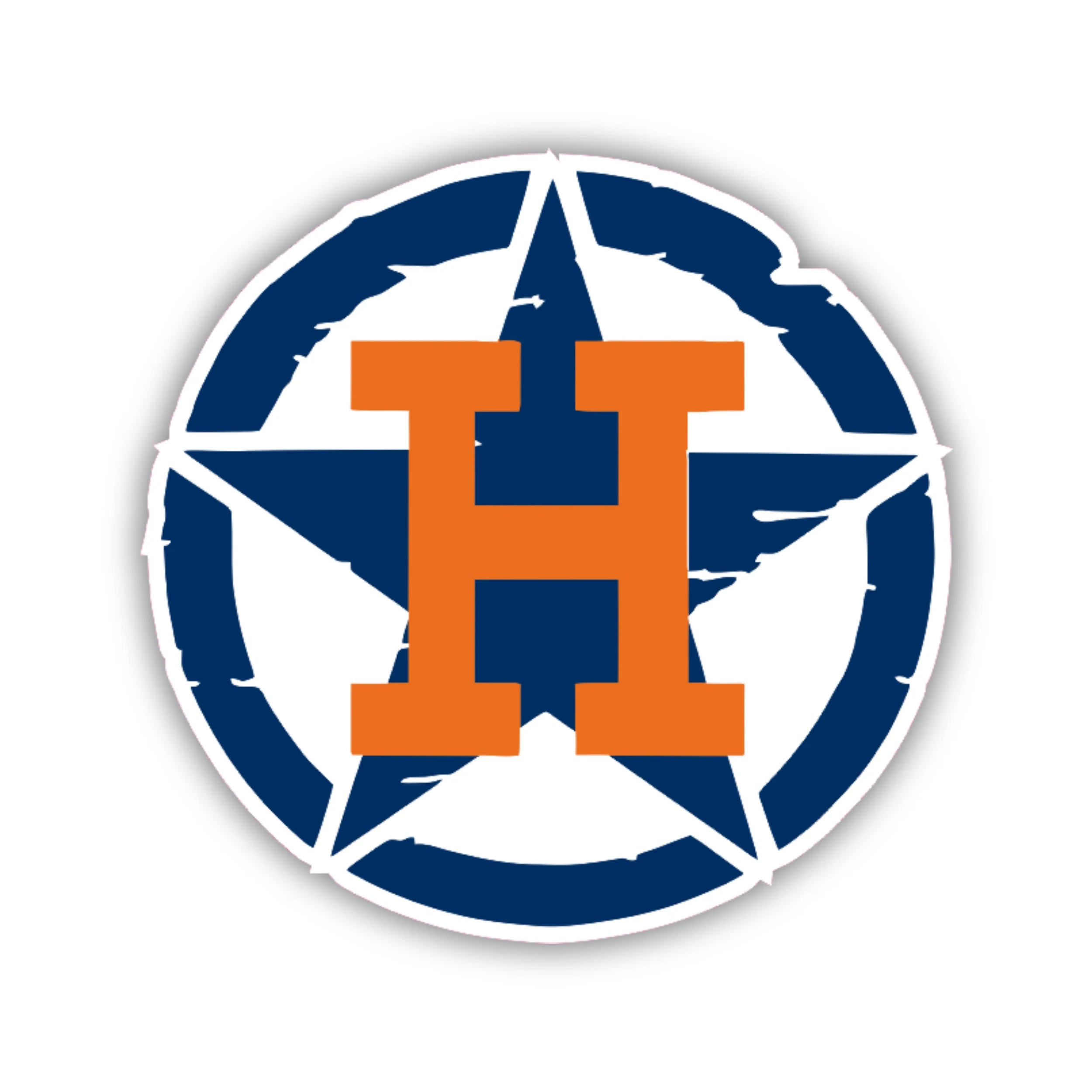 Houston Astros - Blue Circle And Star With Orange H - Temporary Tattoo