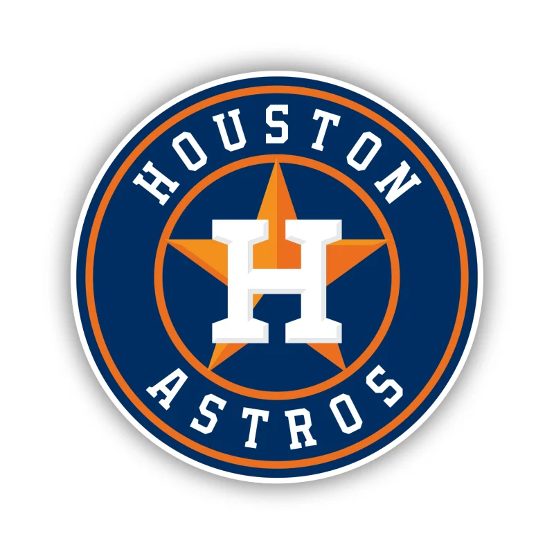 Houston Astros - Blue Circle with Name - Iron On DTF Transfer - Custom Size