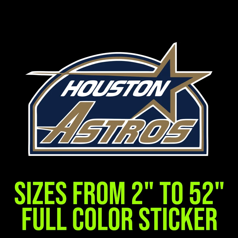 Houston Astros - Blue Old School - Full Color Vinyl Sticker - Custom Size