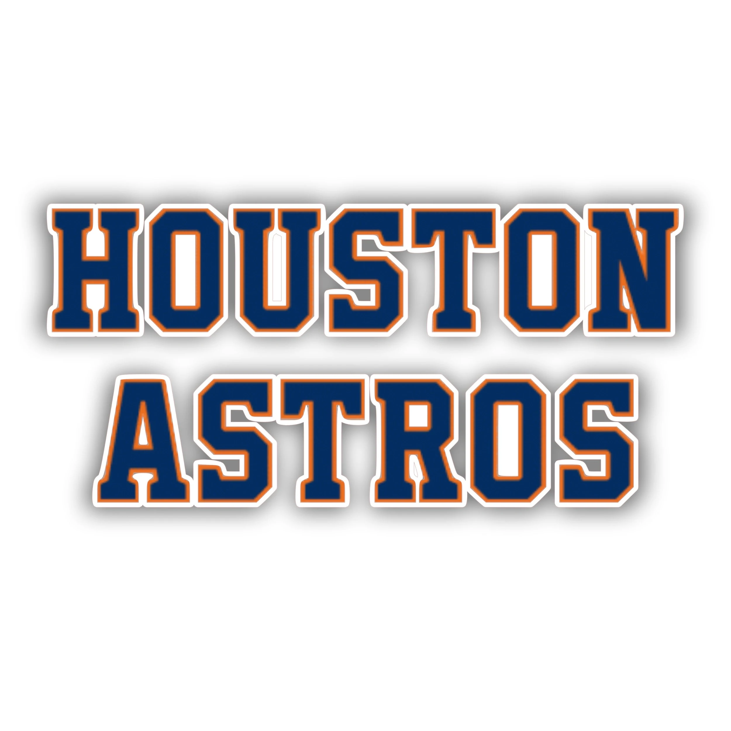 Houston Astros - Name - Full Color Vinyl Sticker - Custom Size