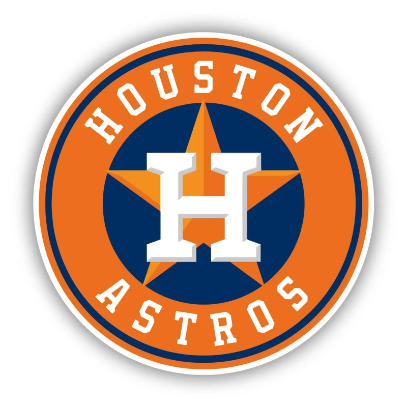 Houston Astros - Orange Circle with Name - Iron On DTF Transfer - Custom Size