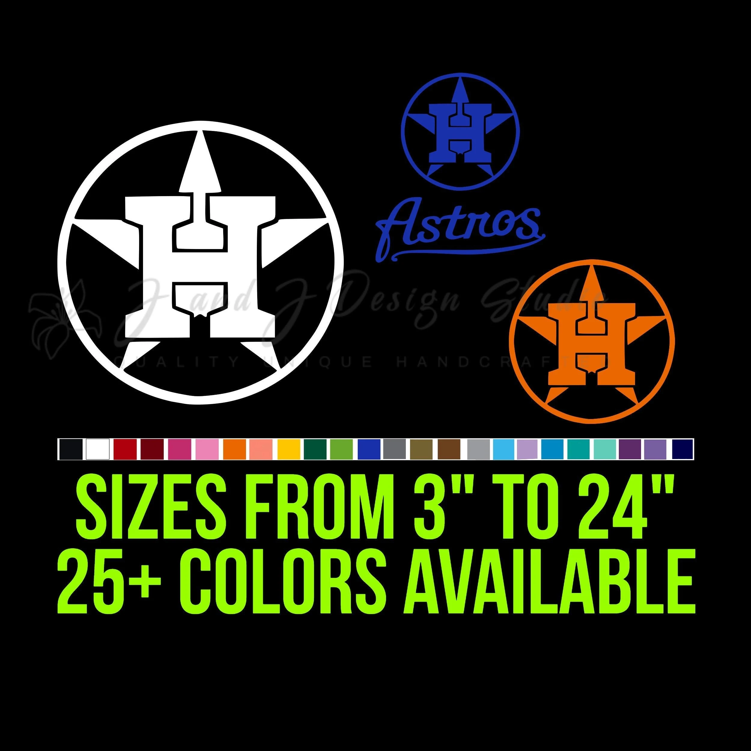 Houston Astros Vinyl Decal - Custom Size