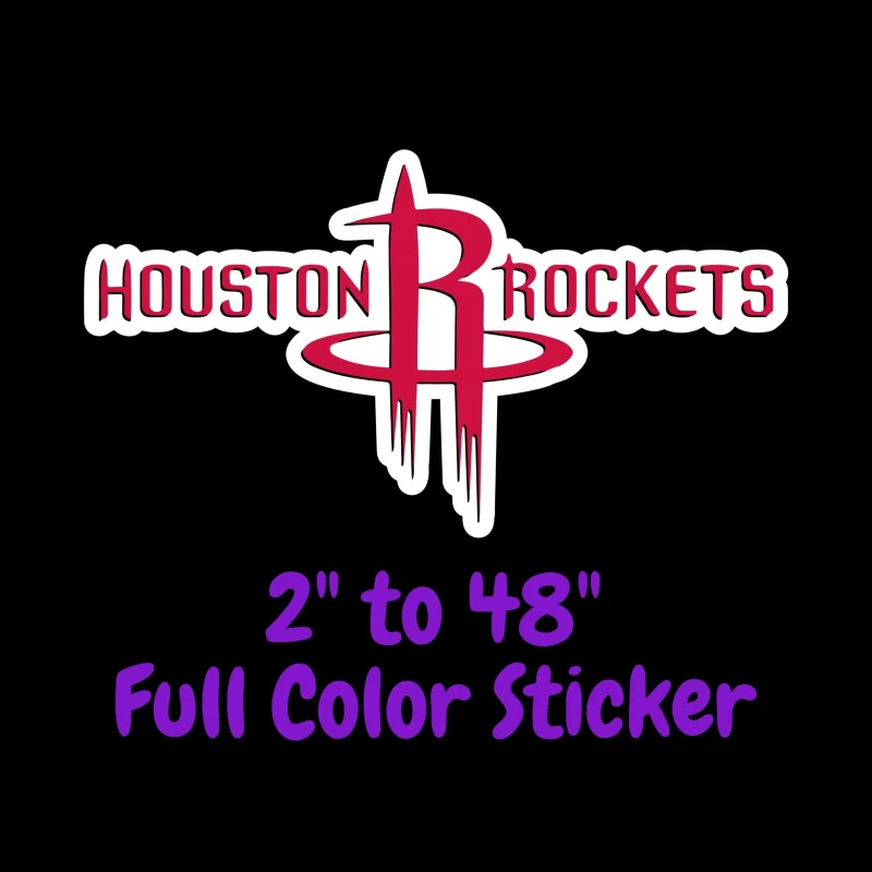 Houston Rockets Full Color Vinyl Sticker - Custom Size