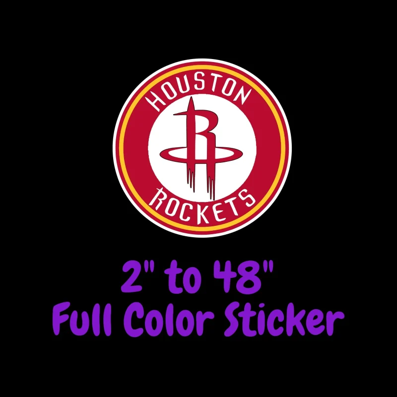 Houston Rockets Full Color Vinyl Sticker - Custom Size