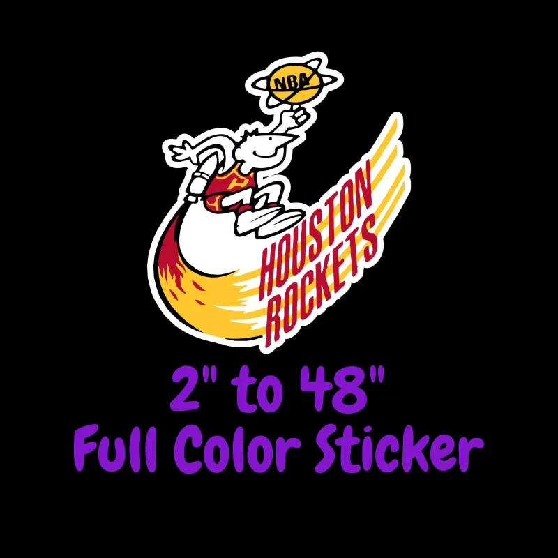 Houston Rockets Full Color Vinyl Sticker - Custom Size