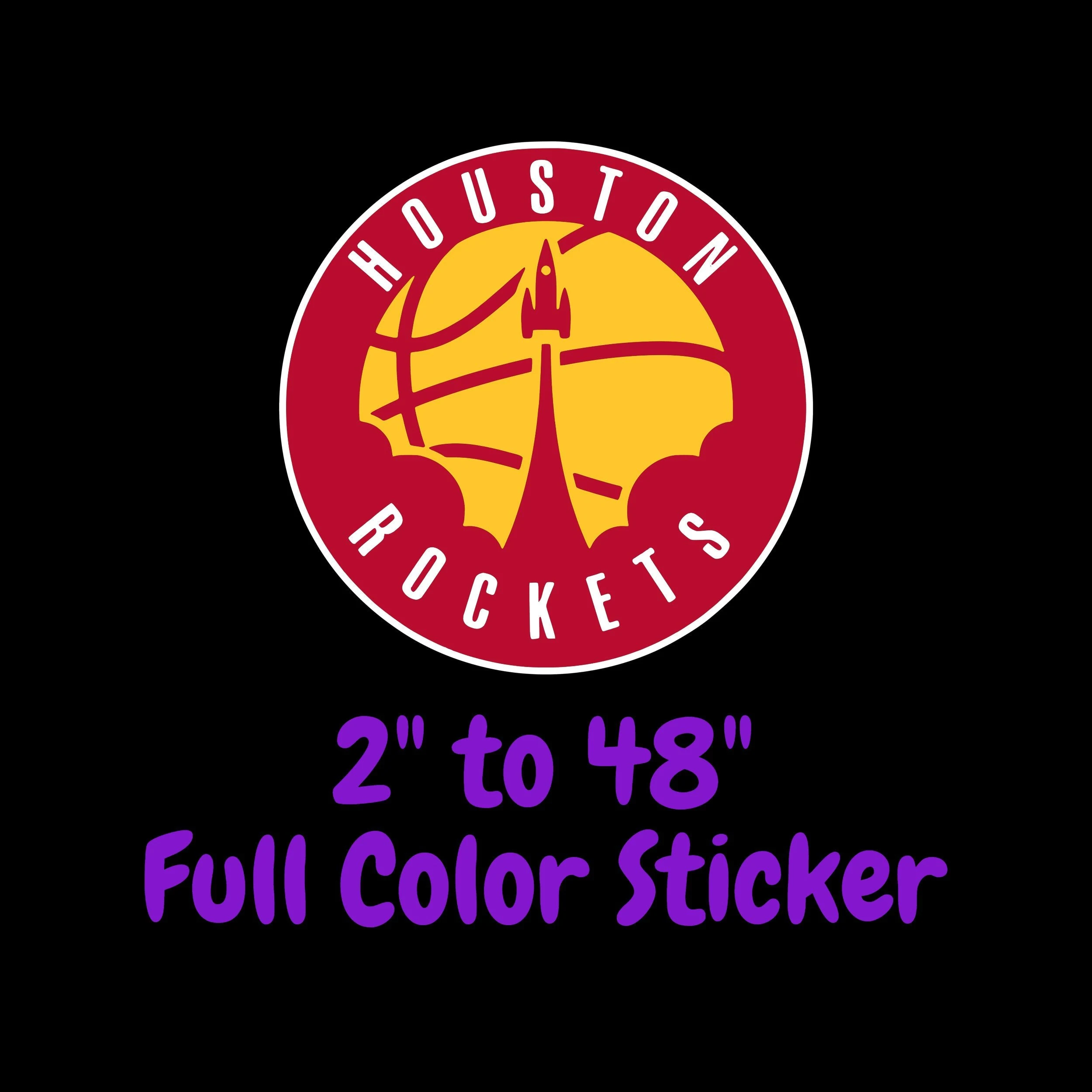 Houston Rockets Full Color Vinyl Sticker - Custom Size