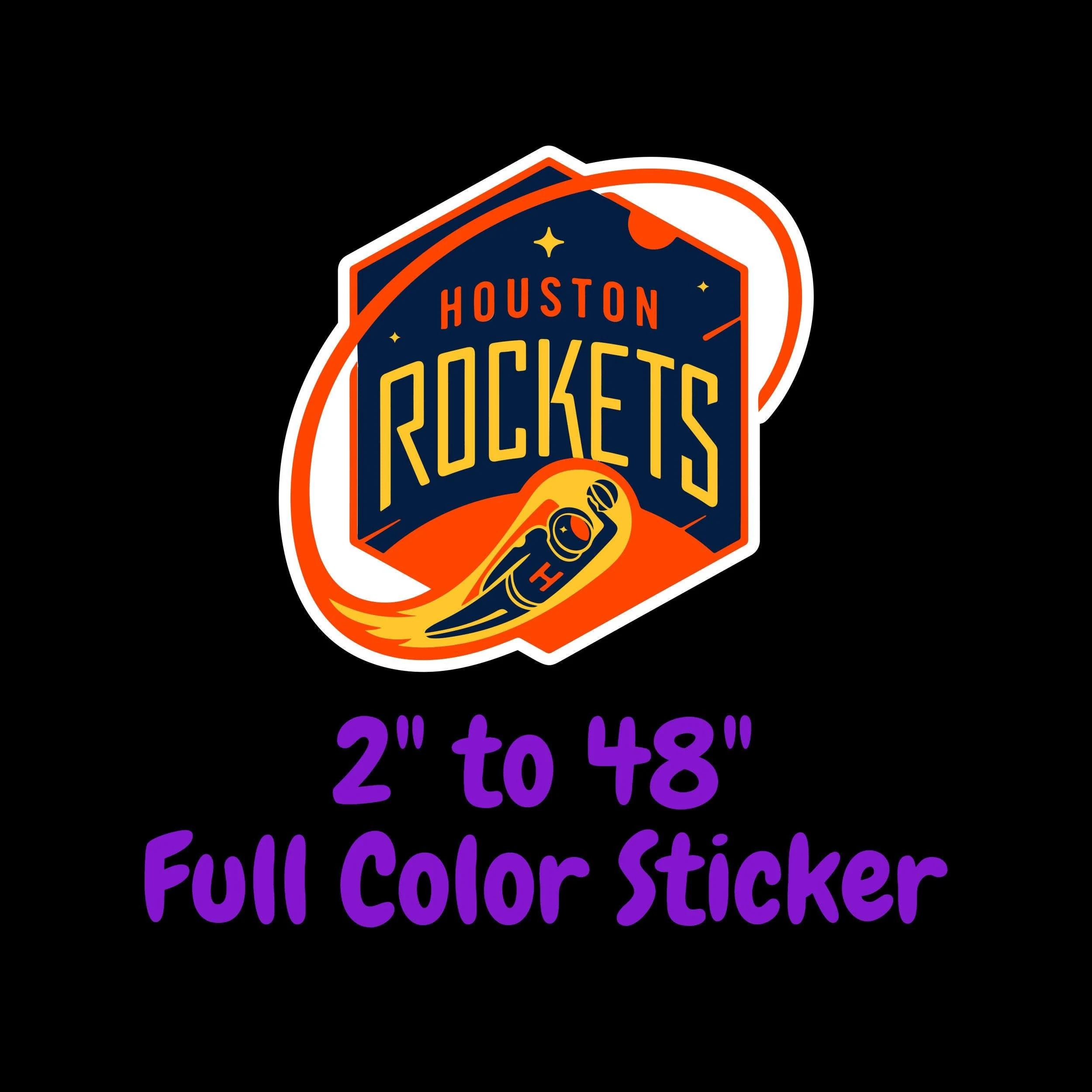 Houston Rockets Full Color Vinyl Sticker - Custom Size