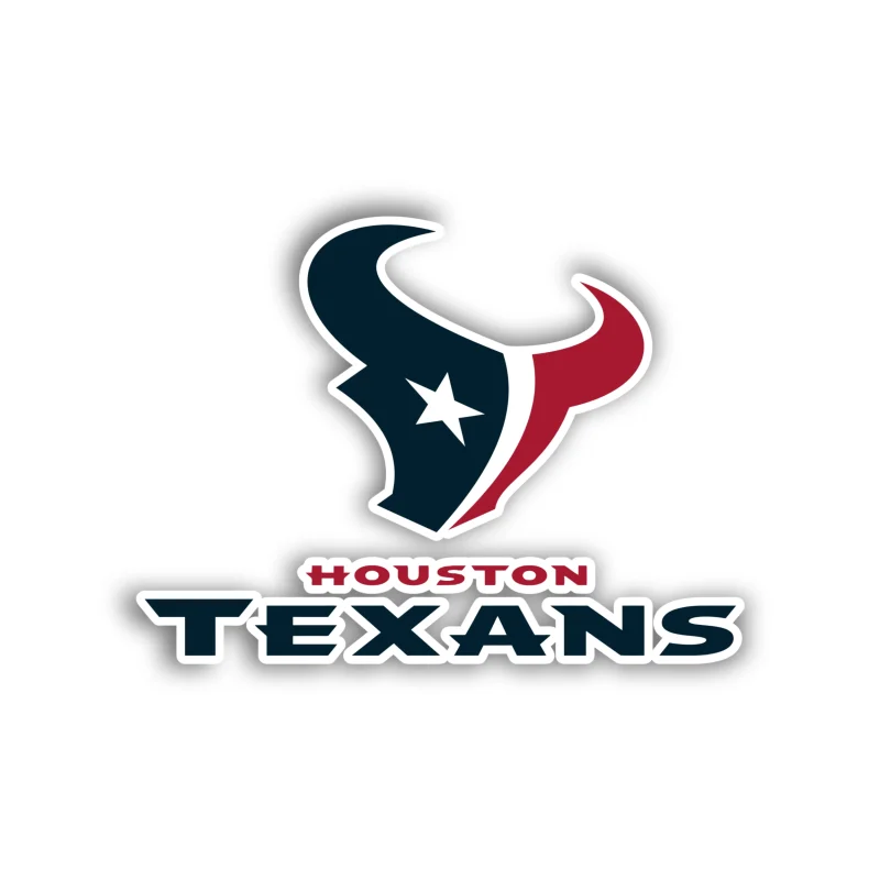 Houston Texans - Bullhead With Name - Iron On DTF Transfer - Custom Size