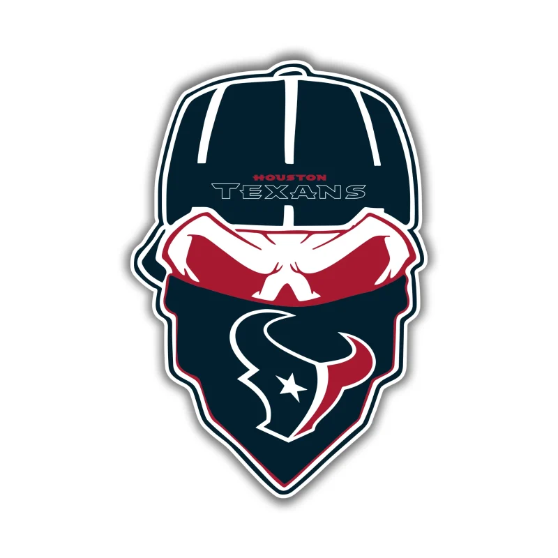 Houston Texans - Skull With Cap - Iron On DTF Transfer - Custom Size