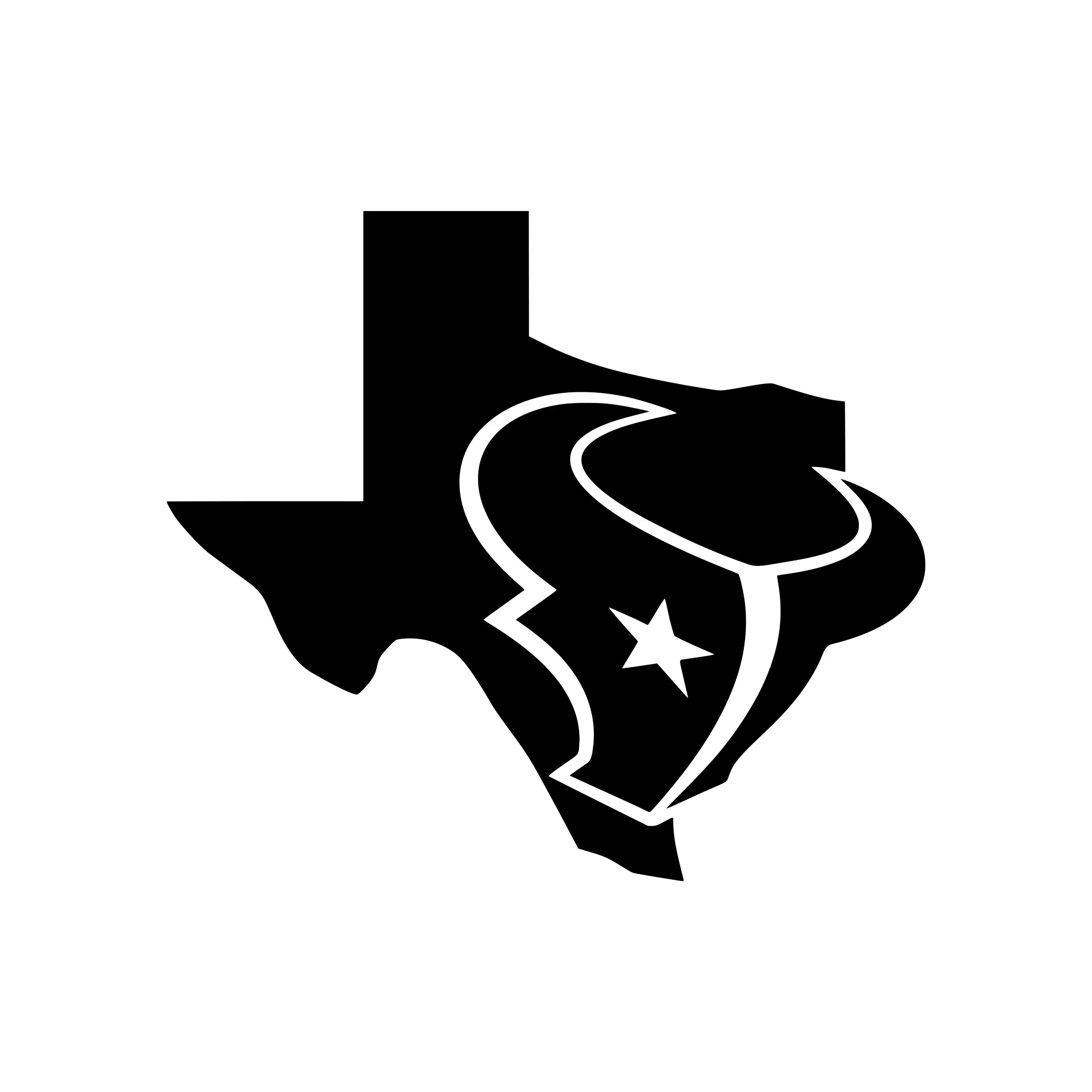 Houston Texans - State With Bull - Vinyl Decal - Custom Size