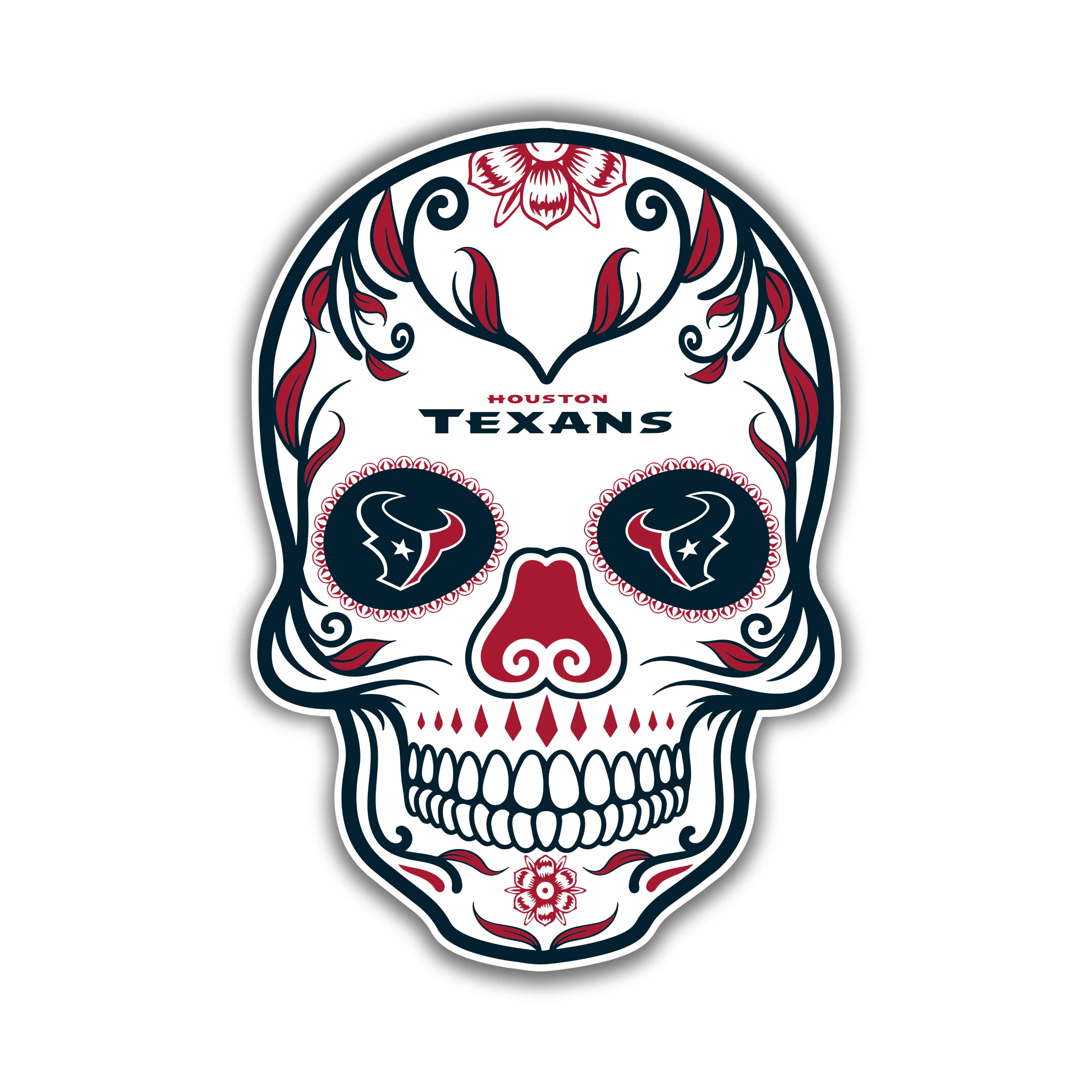 Houston Texans - Sugar Skull - Temporary Tattoo