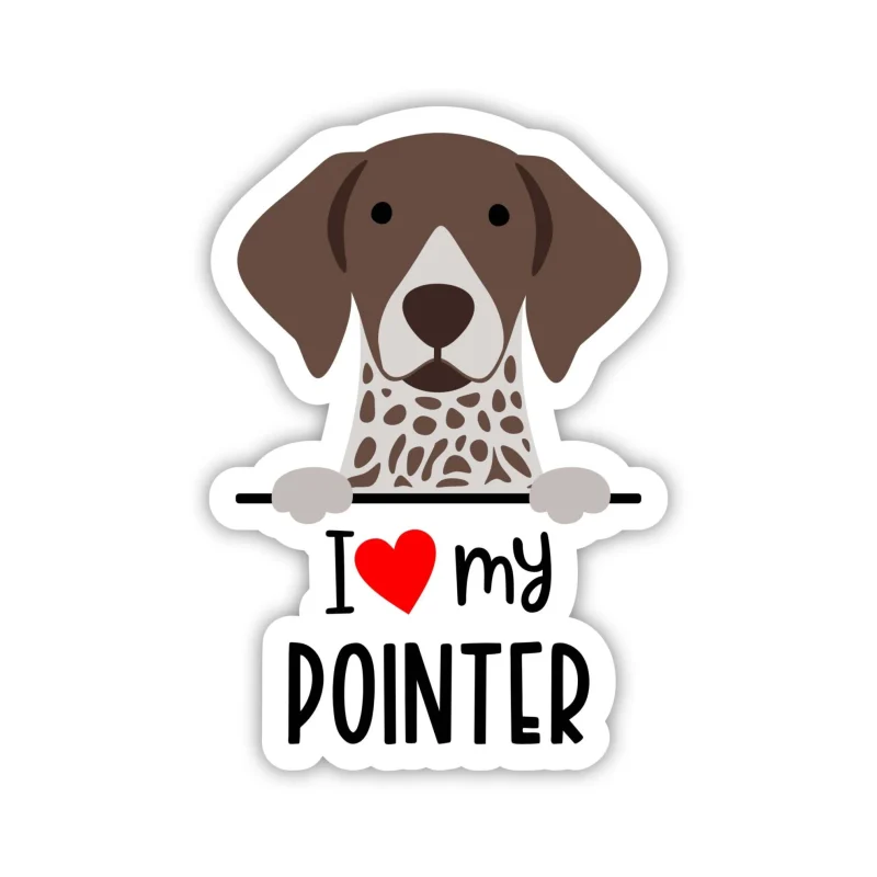 I Love My Pointer - Dog Full Color Vinyl Decal
