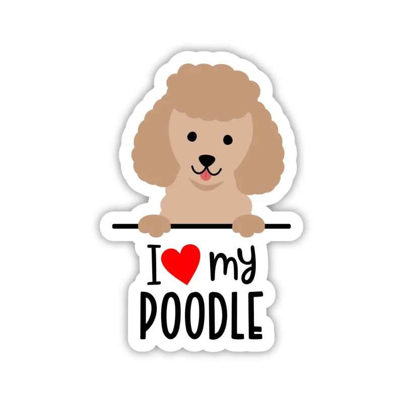 I Love My Poodle - Dog Full Color Vinyl Decal
