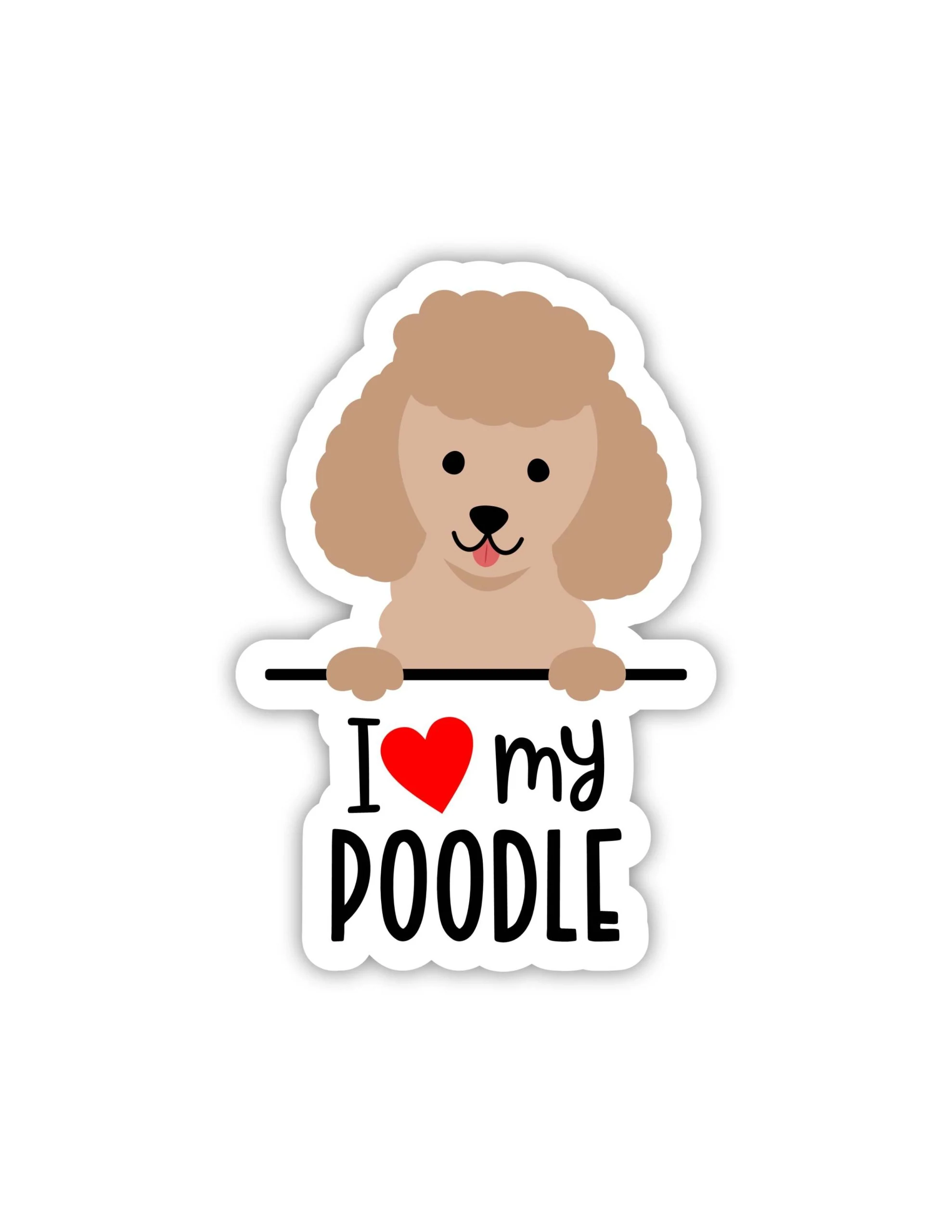 I Love My Poodle - Dog Full Color Vinyl Decal