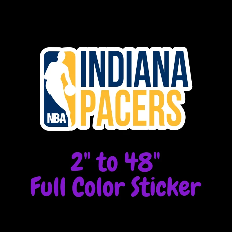 Indiana Pacers Full Color Vinyl Sticker - Custom Size