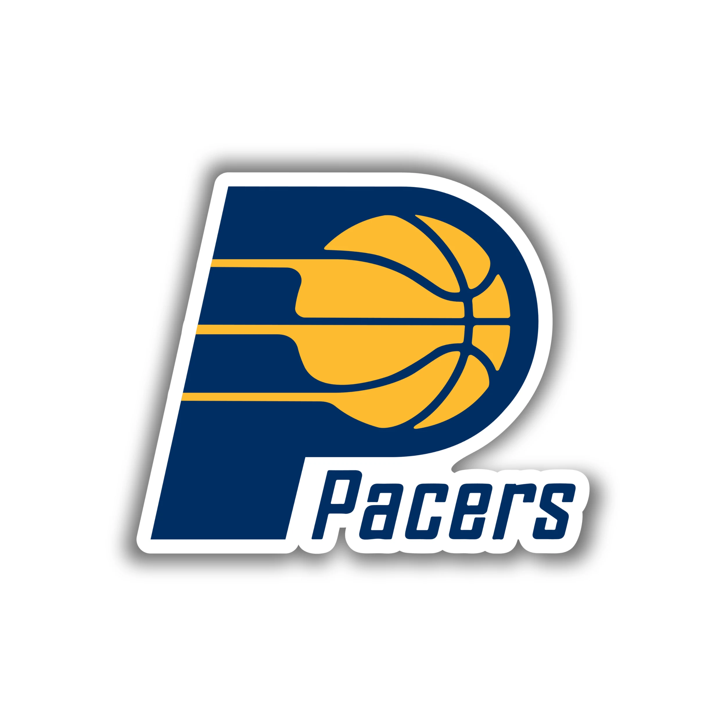 Indiana Pacers - P With Yellow Basketball And Name - Iron On DTF Transfer - Custom Size