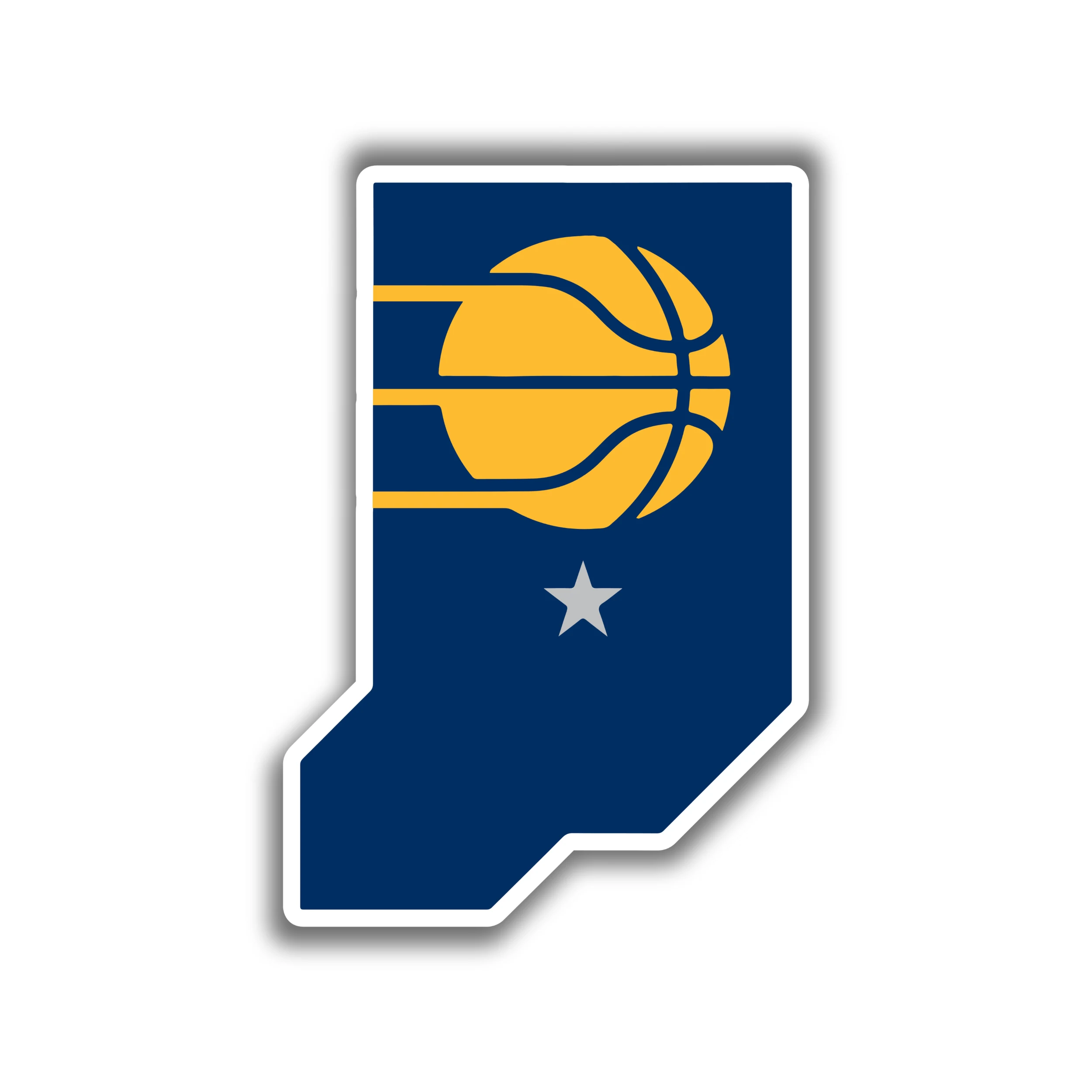Indiana Pacers - State With Basketball - Iron On DTF Transfer - Custom Size