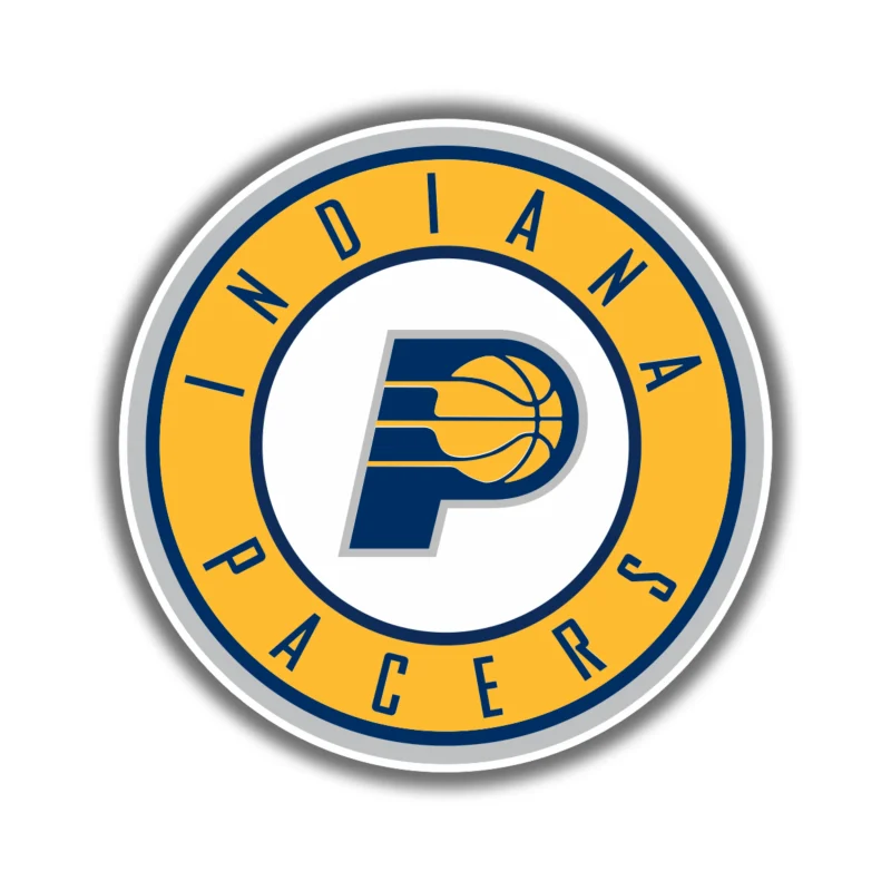 Indiana Pacers - Yellow Circle With P - Iron On DTF Transfer - Custom Size