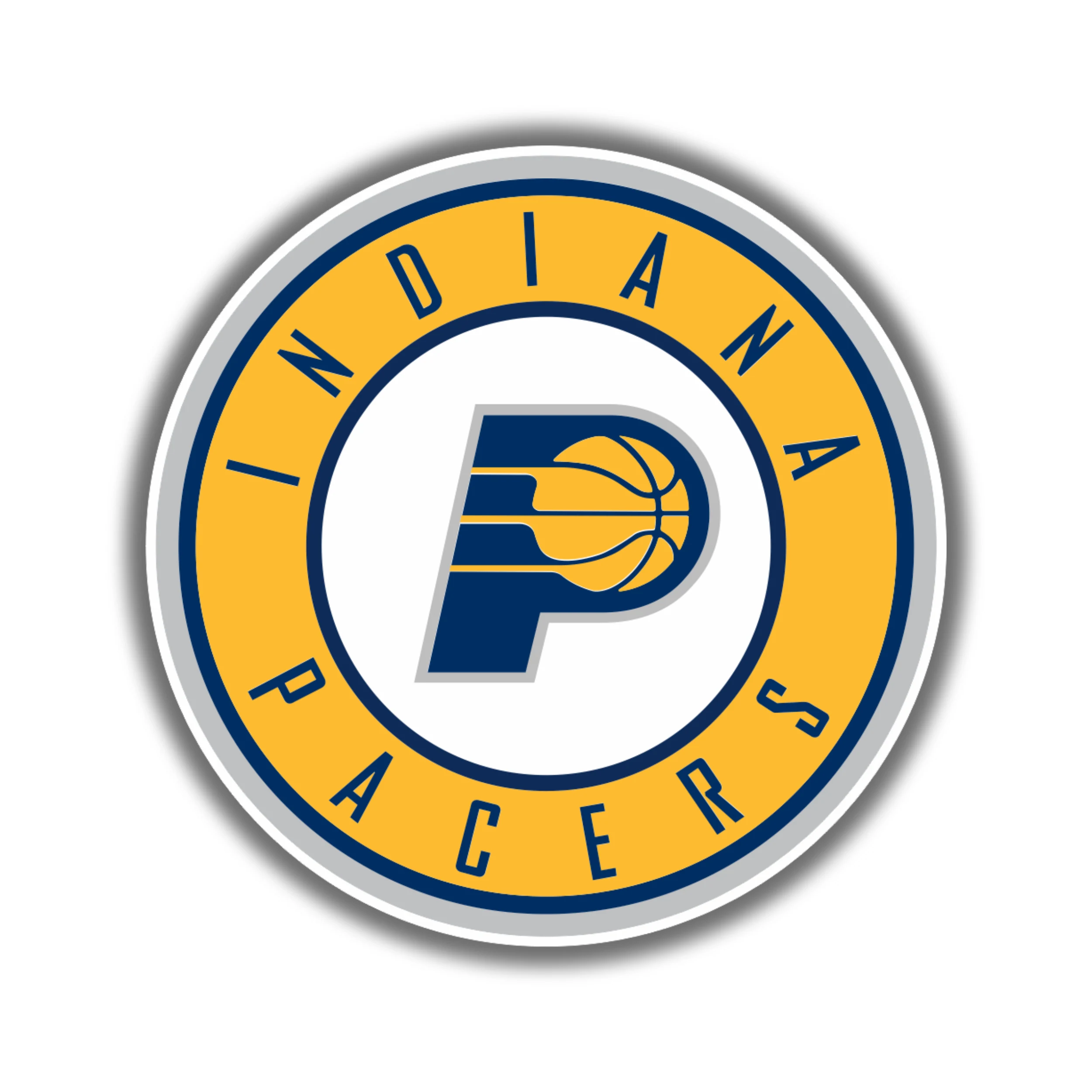 Indiana Pacers - Yellow Circle With P - Iron On DTF Transfer - Custom Size