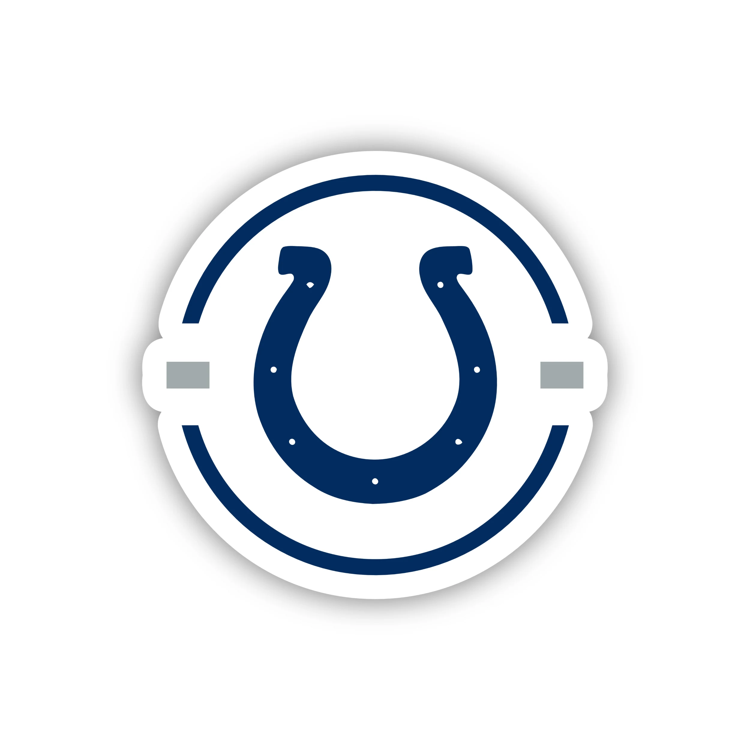 Indianapolis Colts - White Circle With Horseshoe - Temporary Tattoo