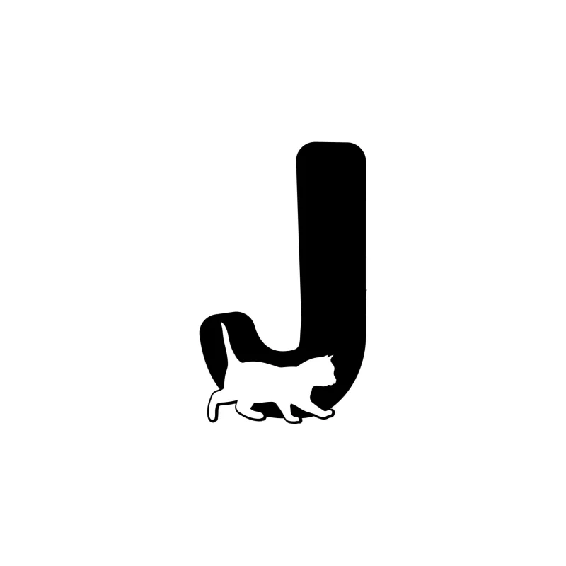 J - Alphabet - Vinyl Decal - Custom Size