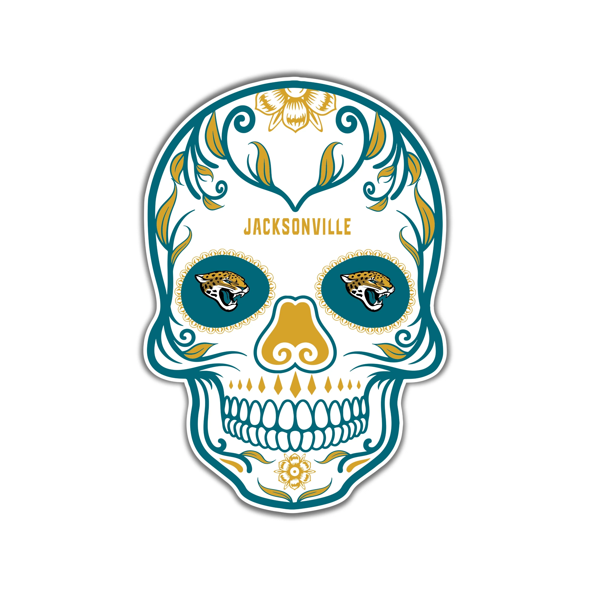 Jacksonville Jaguars - Sugar Skull - Temporary Tattoo