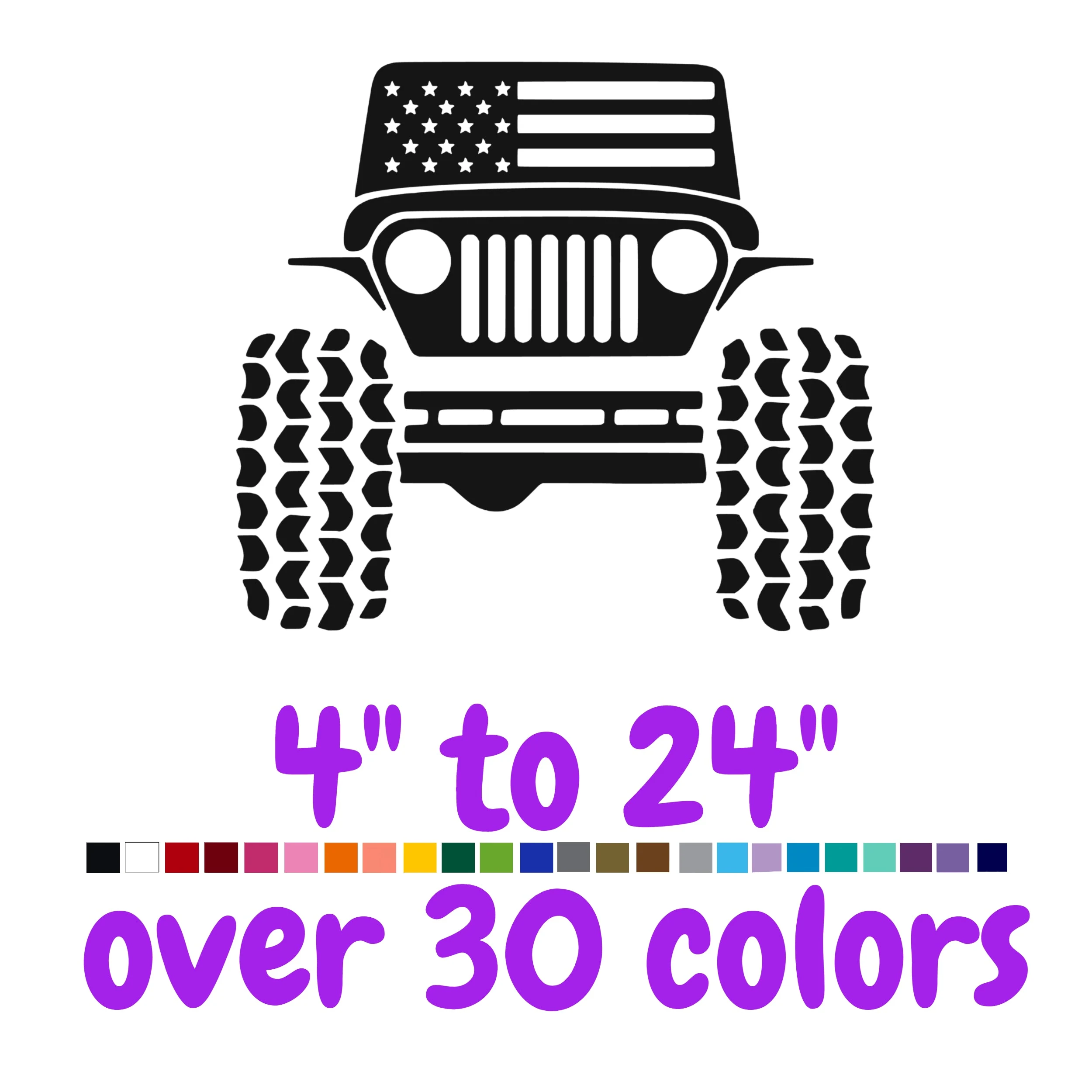 Jeep Vinyl Decal - Custom Size