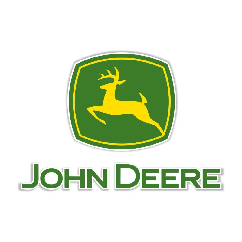 John Deere - Green and Yellow with name - Full Color Vinyl Sticker - Custom Size