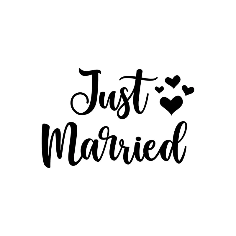 Just Married - Vinyl Decal - Custom Size