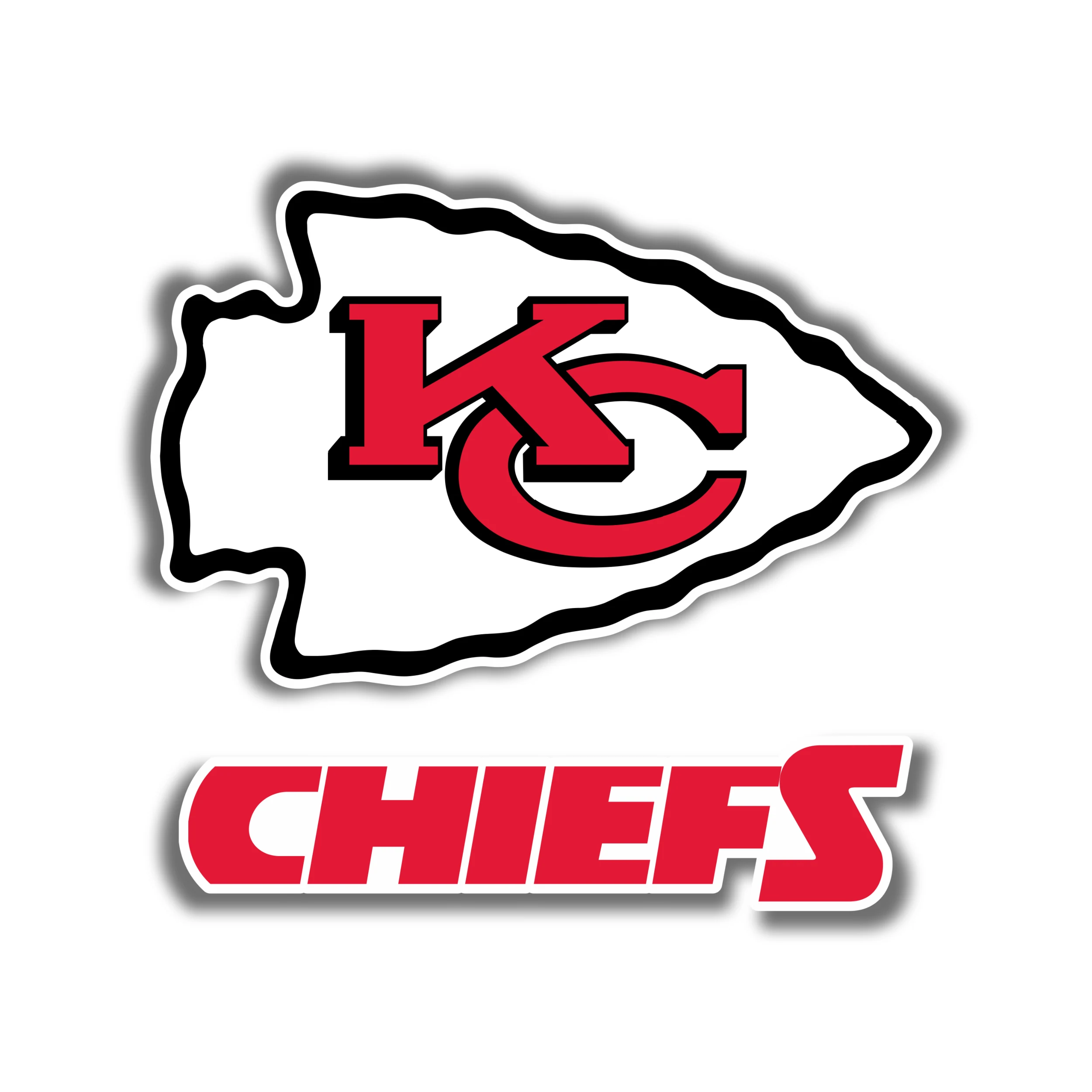 Kansas City Chiefs Arrowhead with Chiefs - Iron On DTF Transfer - Custom Size