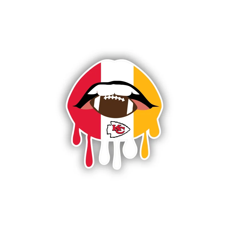 Kansas City Chiefs Lips - Iron On DTF Transfer - Custom Size