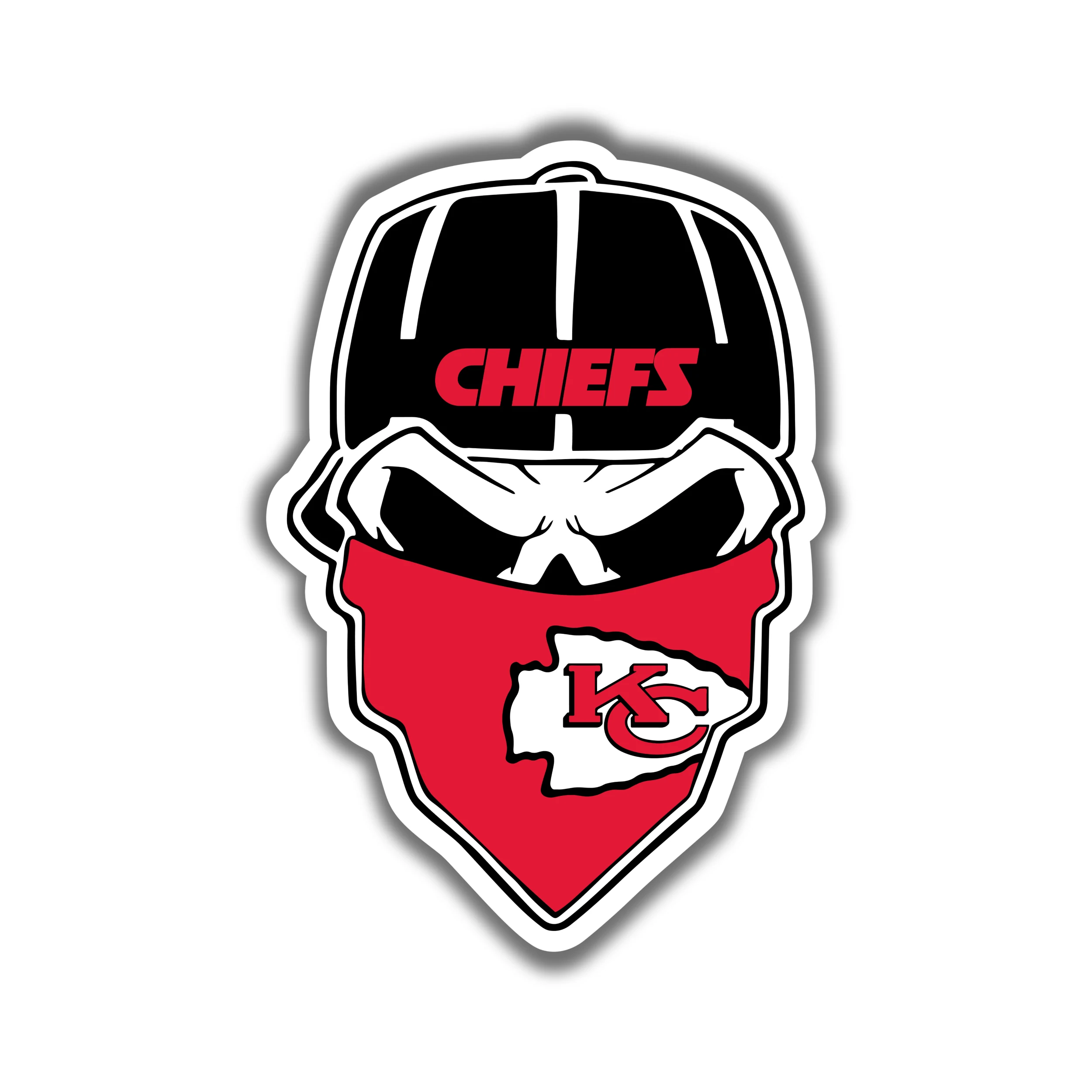 Kansas City Chiefs - Skull With Cap - Temporary Tattoo