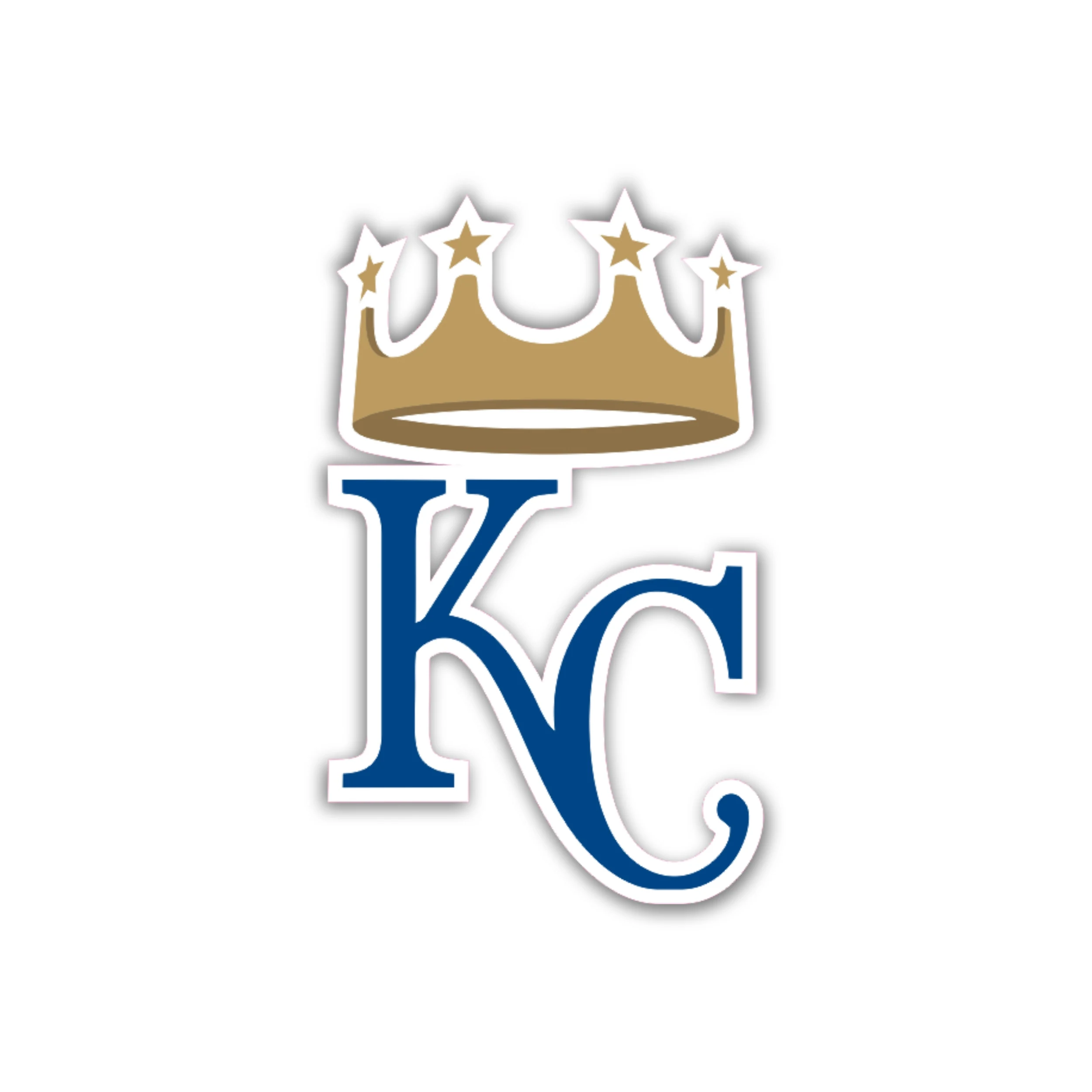 Kansas City Royals - KC with Crown - Iron On DTF Transfer - Custom Size