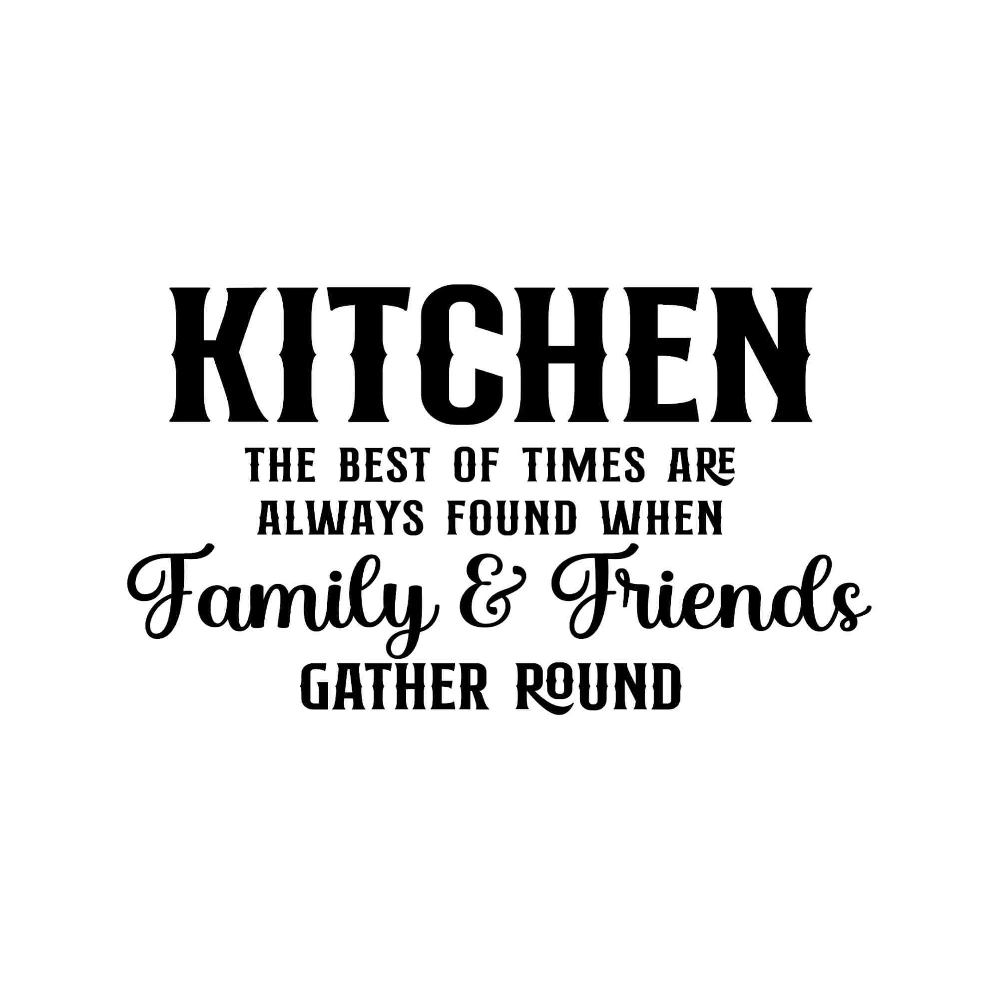 Kitchen Best Times Around Family And Friends - Vinyl Decal - Custom Size