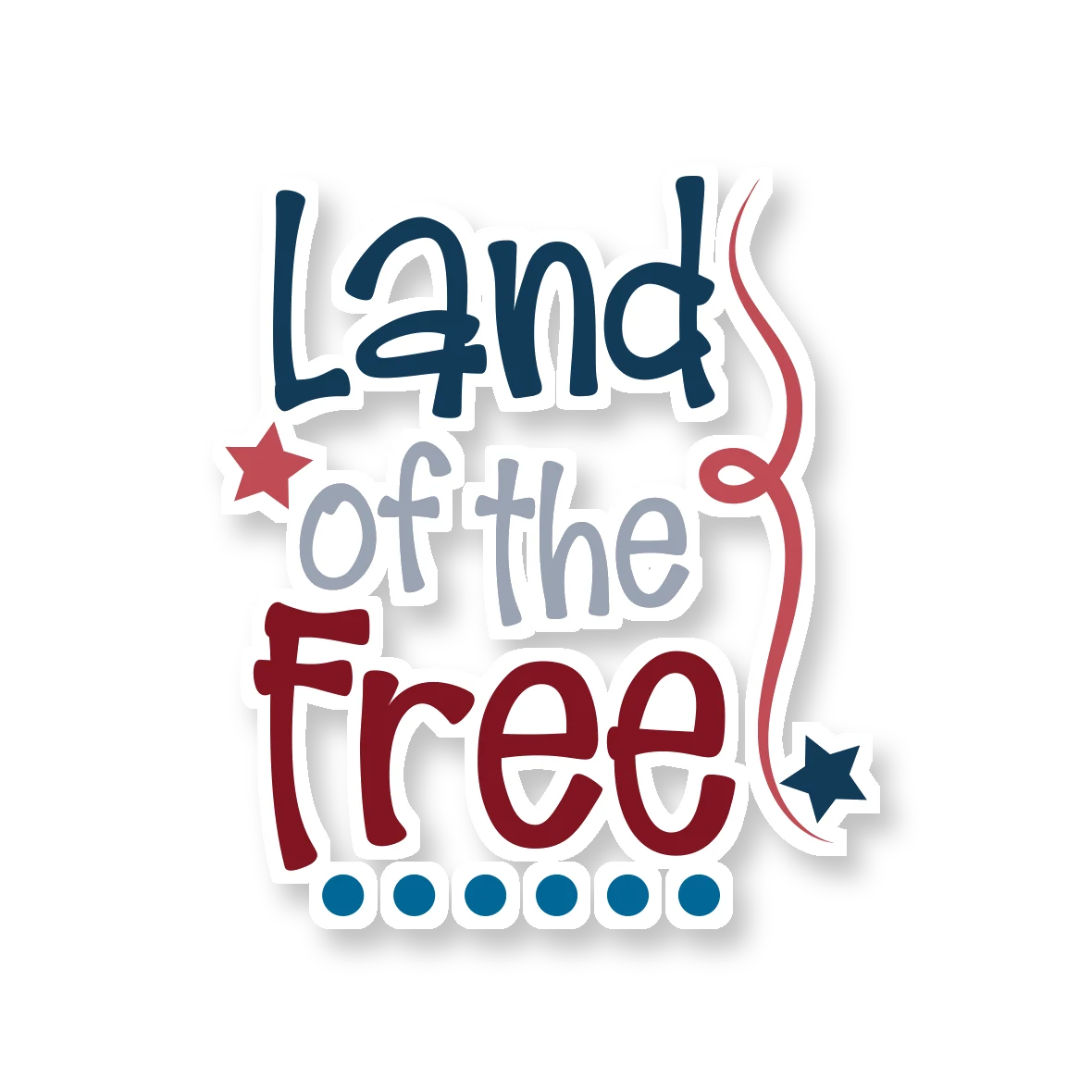 Land of the Free - Full Color Vinyl Sticker - Custom Size