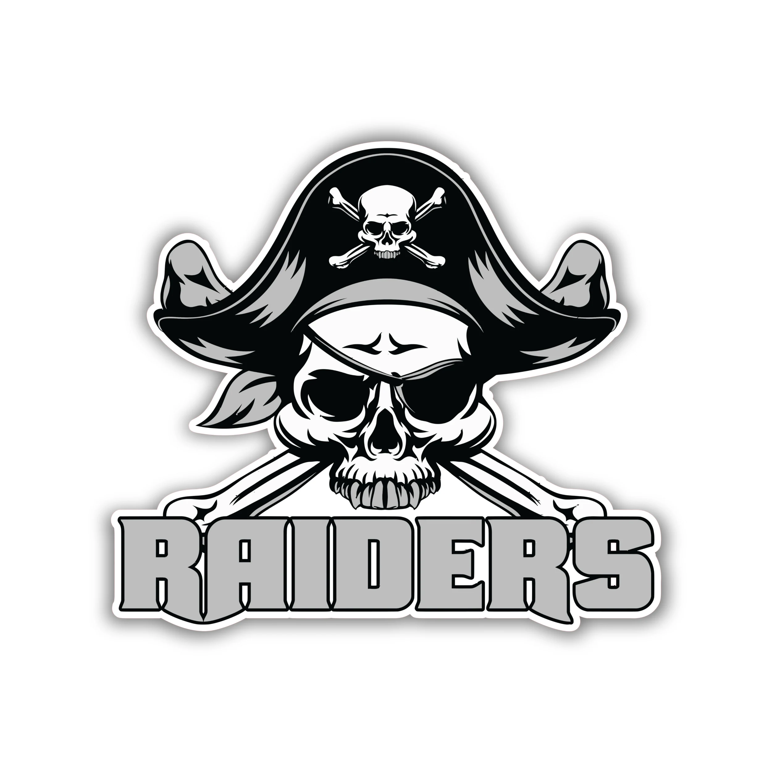 Las Vegas Raiders - Pirate Skull With Name - Temporary Tattoo