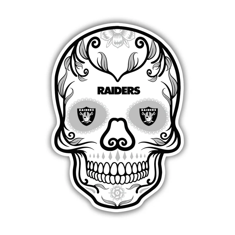 Las Vegas Raiders - Sugar Skull - Temporary Tattoo