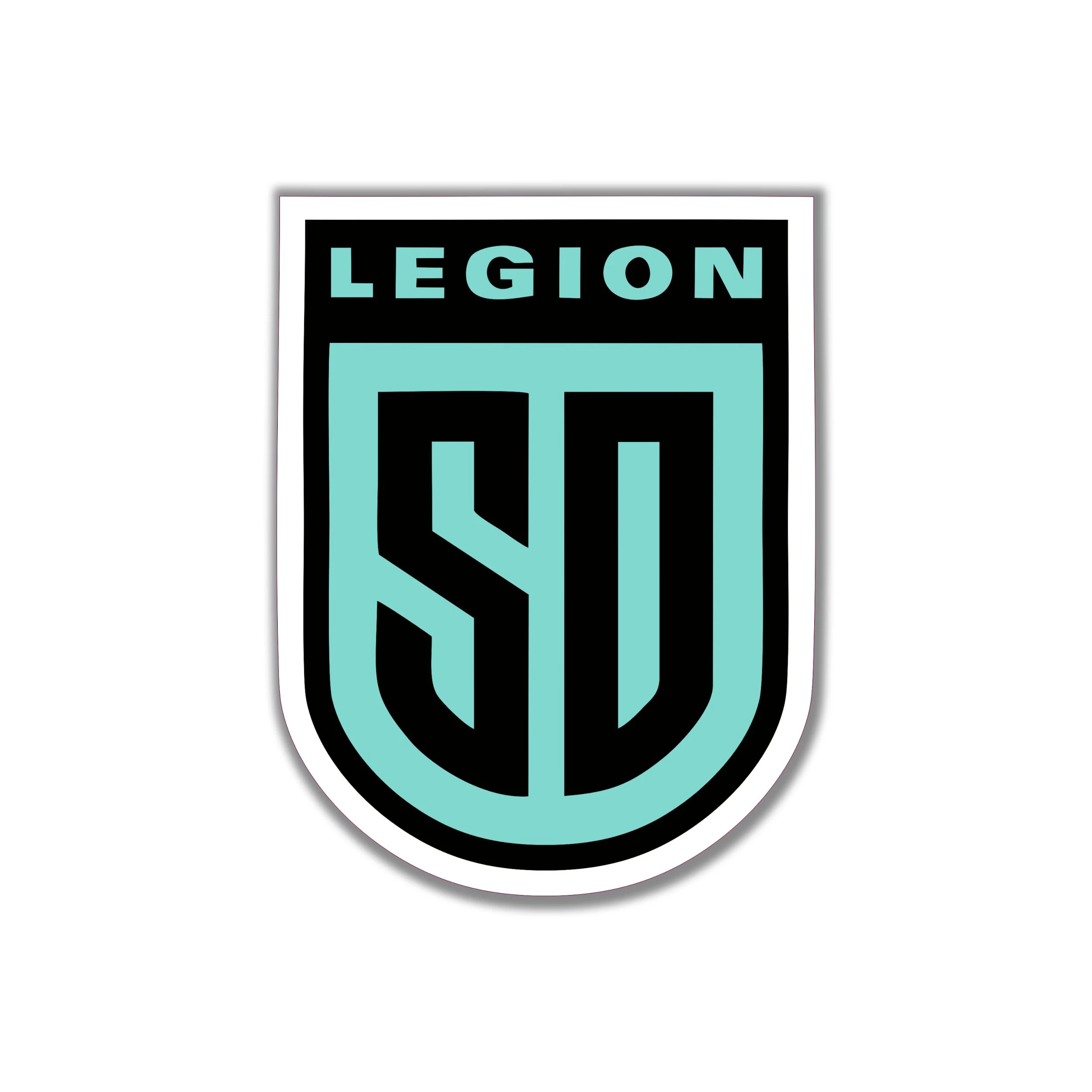 Legion SD - tiffany blue and black - Full Color Vinyl Decal