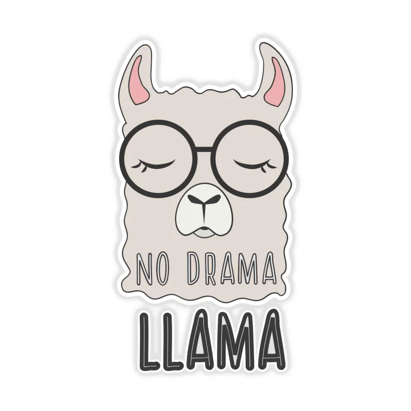 Llama Full Color Vinyl Decal - Custom Size