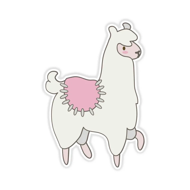 Llama Full Color Vinyl Decal - Custom Size