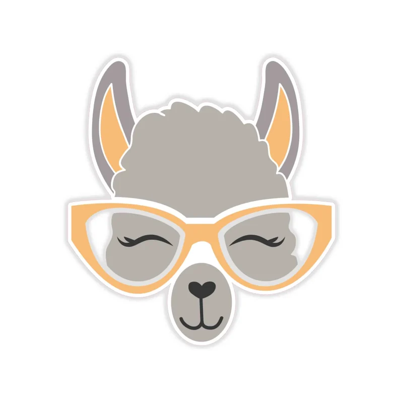 Llama Full Color Vinyl Decal - Custom Size