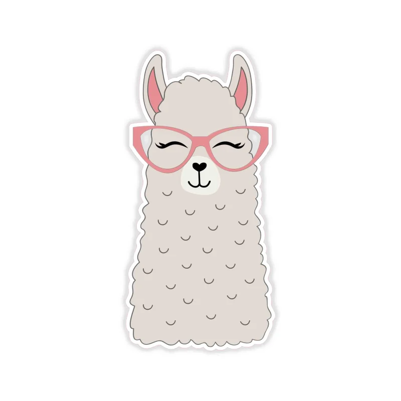 Llama Full Color Vinyl Decal - Custom Size