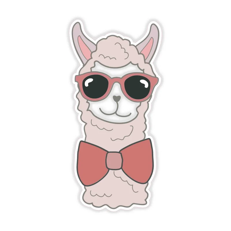 Llama Full Color Vinyl Decal - Custom Size