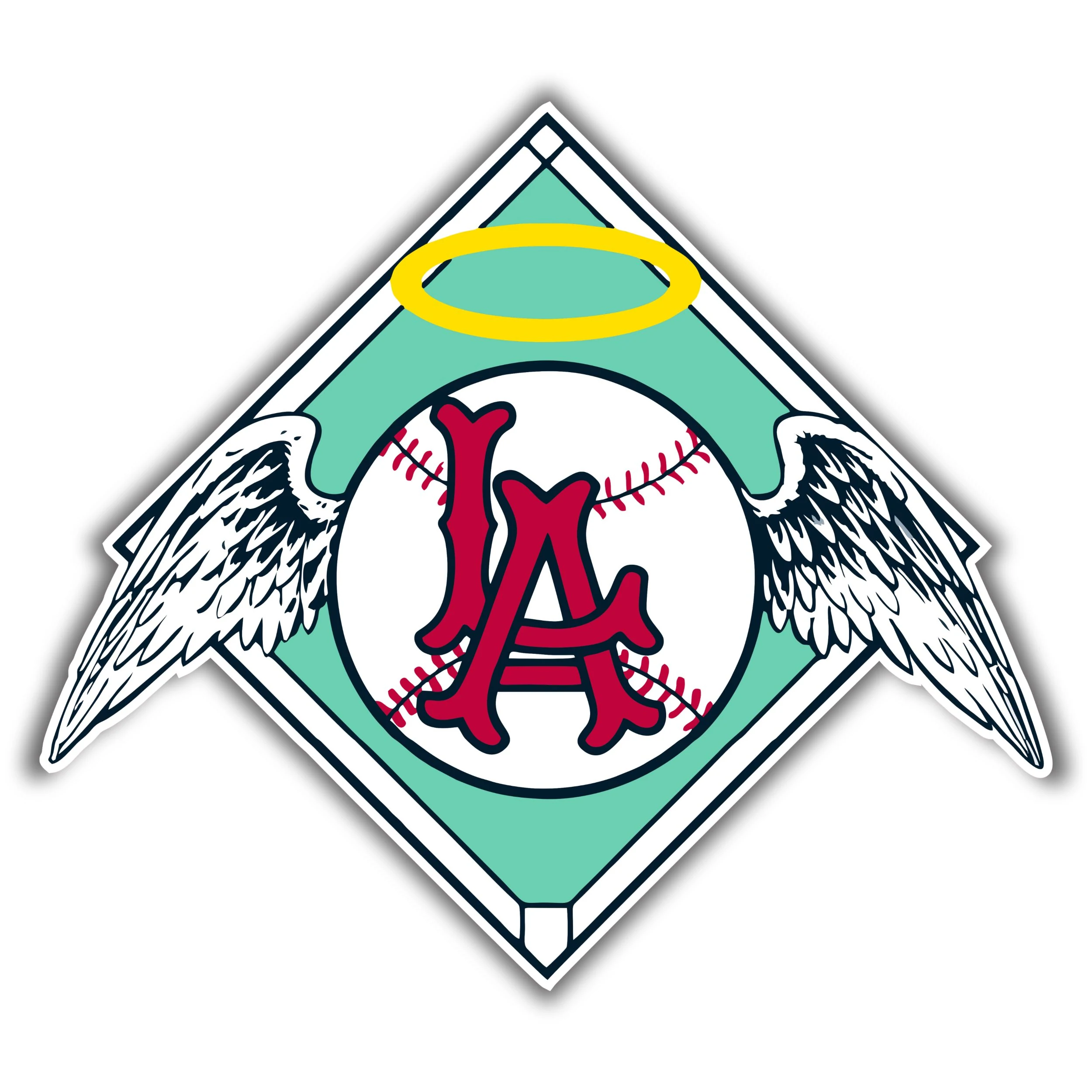 Los Angeles Angels - 1961 Logo - Full Color Vinyl Sticker - Custom Size
